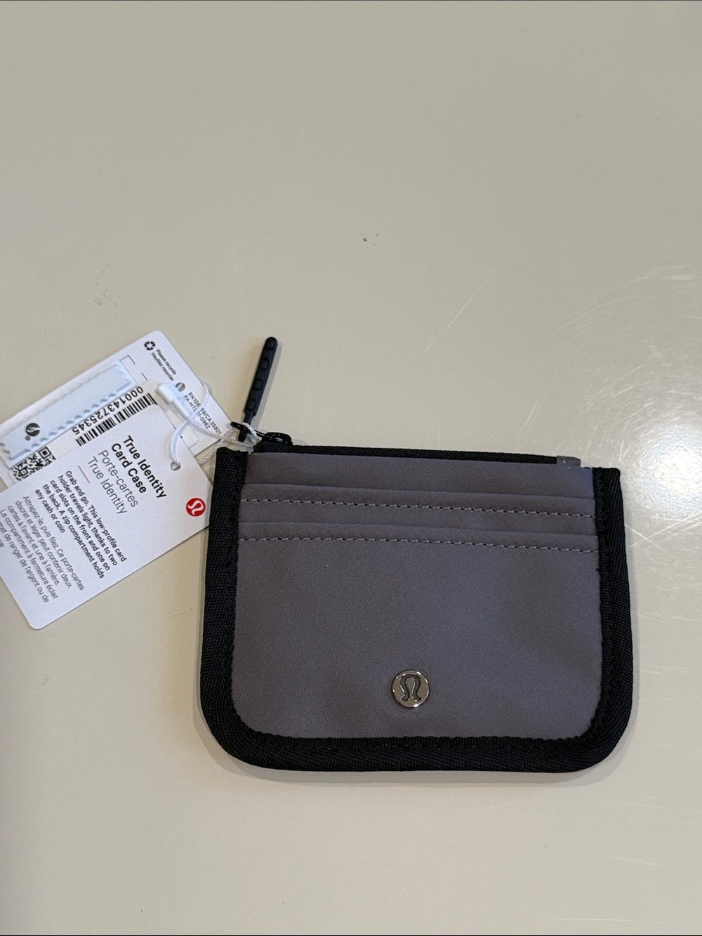 lululemon athletica Gray and Black Zip Card Pouch